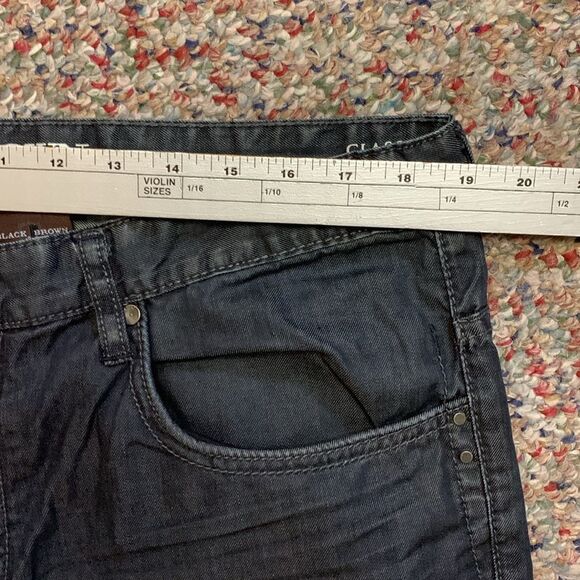 Black Brown 1826 Black Wash Whiskered Classic Fit Straight Leg Jeans Size 36X32 - Picture 14 of 16